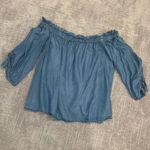 Off the shoulder denim top